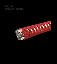 Unsharpened Collector Katana — Red Ito, Line-Pattern Saya — gallery image 6