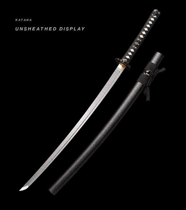 Unsheathed katana, blade and saya — Black katana