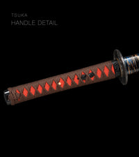 Unsharpened Collector Katana — Brown Ito, Blue Gold-Streak Saya — gallery image 5