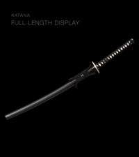 Unsharpened Collector Katana — Black Speckled Saya, Silver Fittings — gallery image 2