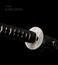 Unsharpened Collector Katana — Black Speckled Saya, Silver Fittings — gallery image 4