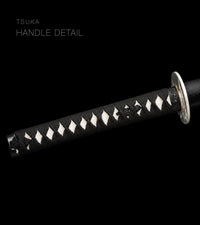 Unsharpened Collector Katana — Black Speckled Saya, Silver Fittings — gallery image 5