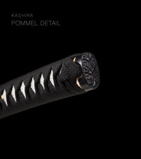 Unsharpened Collector Katana — Black Speckled Saya, Silver Fittings — gallery image 6