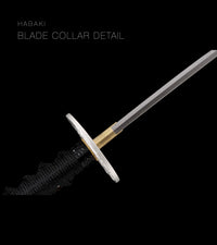 Unsharpened Collector Katana — Black Speckled Saya, Silver Fittings — gallery image 7