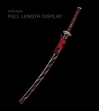 Unsharpened Blackened Collector Katana — Black & Red Spiral Saya — gallery image 2