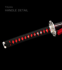 Unsharpened Blackened Collector Katana — Black & Red Spiral Saya — gallery image 5