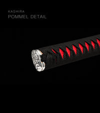 Unsharpened Blackened Collector Katana — Black & Red Spiral Saya — gallery image 6