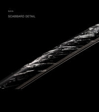 Unsharpened Blackened Collector Katana — Grey Ito, Black-White Spiral Saya — gallery image 3