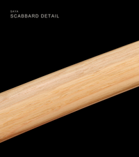 Unsharpened Blackened Collector Katana — Brown Ito, Cream Lacquered Saya — gallery image 5