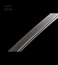 Unsharpened Patterned-Steel Collector Katana — Olive-Green Gold-Fleck Saya — gallery image 8