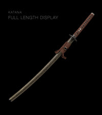 Unsharpened Collector Katana — Brown Ito, Gold-Fleck Saya — gallery image 2