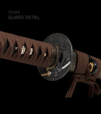 Unsharpened Collector Katana — Brown Ito, Gold-Fleck Saya — gallery image 4