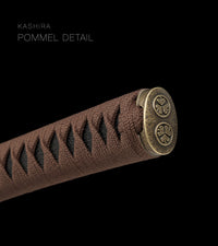 Unsharpened Collector Katana — Brown Ito, Gold-Fleck Saya — gallery image 6