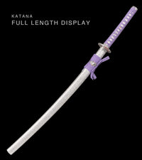 Unsharpened Collector Katana — Lavender Ito, Silver Crackle Saya — gallery image 2