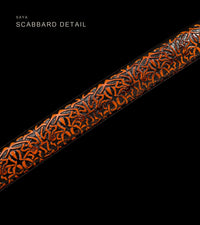 Unsharpened Collector Katana — Purple Ito, Amber Carved Saya — gallery image 3