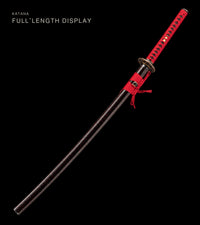 Unsharpened Collector Katana — Red & Brown Marbled Saya — gallery image 2
