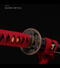 Unsharpened Collector Katana — Red & Brown Marbled Saya — gallery image 4