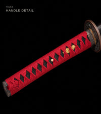 Unsharpened Collector Katana — Red & Brown Marbled Saya — gallery image 5