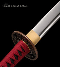 Unsharpened Collector Katana — Red & Brown Marbled Saya — gallery image 6