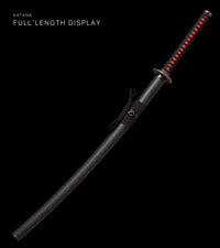 Unsharpened Collector Katana — Red-Diamond Ito, Black Speckled Saya — gallery image 2