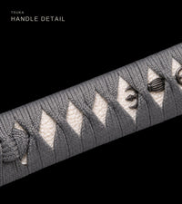 Unsharpened Collector Katana — Grey Ito, Black Speckled Saya — gallery image 5