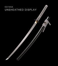 Unsharpened Collector Katana — Grey Ito, Black Lacquered Saya — gallery image 1