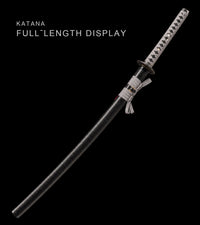 Unsharpened Collector Katana — Grey Ito, Black Lacquered Saya — gallery image 2