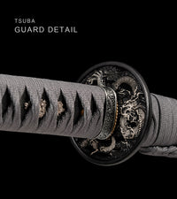 Unsharpened Collector Katana — Grey Ito, Black Lacquered Saya — gallery image 4
