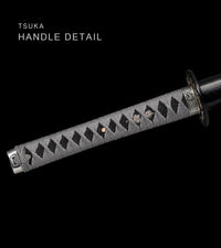 Unsharpened Collector Katana — Grey Ito, Black Lacquered Saya — gallery image 5