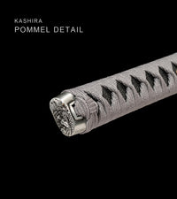 Unsharpened Collector Katana — Grey Ito, Black Lacquered Saya — gallery image 6