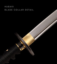 Unsharpened Collector Katana — Black & Crimson Carved Saya — gallery image 7