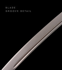 Unsharpened Collector Katana — Black & Crimson Carved Saya — gallery image 8