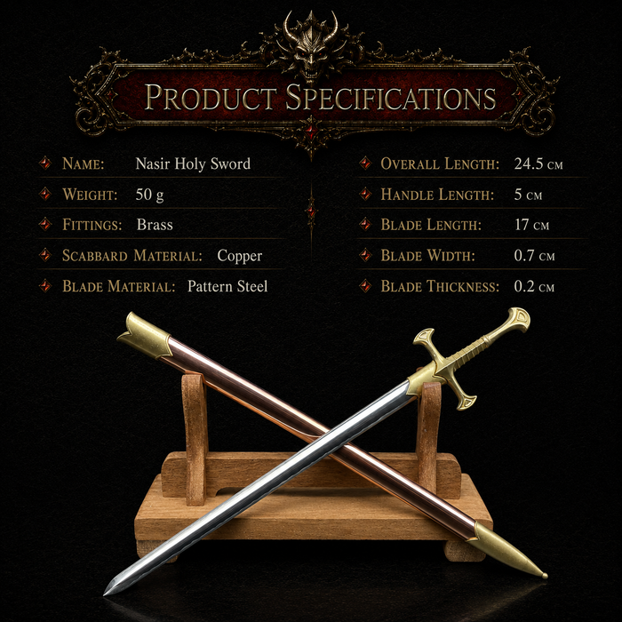 Nasir Holy Sword - side view - MythArc collectible