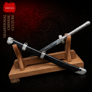 Black Gold Ancient Saber Miniature Dao - handle detail - MythArc collectible