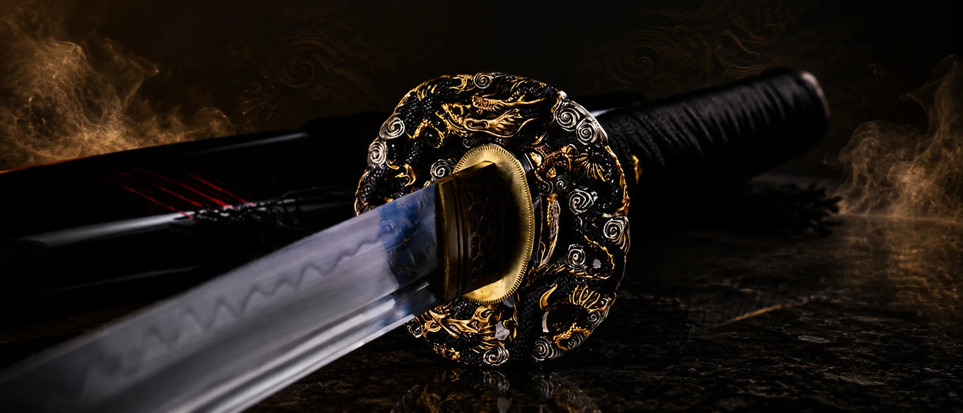 Dragon Cloud Katana T10 high-carbon steel decorative collector display - MythArc WebP collectible image 1