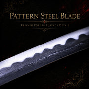 Chenqie Katana folded pattern steel red magnolia wood decorative collector display - MythArc WebP collectible image 3