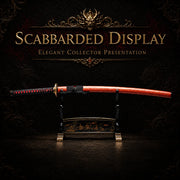 Chenqie Katana folded pattern steel red magnolia wood decorative collector display - MythArc WebP collectible image 5