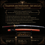 Chenqie Katana folded pattern steel red magnolia wood decorative collector display - MythArc WebP collectible image 11
