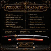 Chenqie Katana folded pattern steel red magnolia wood decorative collector display - MythArc WebP collectible image 12