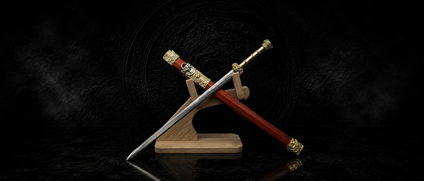 Coiled Dragon Miniature Sword pattern steel blood sandalwood decorative collectible - MythArc WebP collectible image 7
