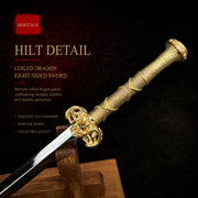 Miniature Han Sword damascus pattern steel blood sandalwood decorative collectible - MythArc WebP collectible image 4