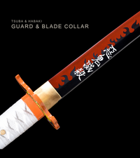 Unsharpened Flame-Pattern Anime Collector Katana — White Ito, Purple-Pattern Saya — gallery image 3