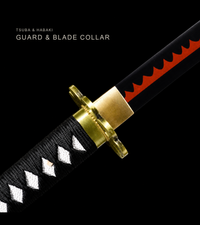 Unsharpened Orange-Finish Anime Collector Katana — Pink-Blossom Saya, Plum Tsuba — gallery image 3