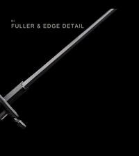 Unsharpened All-Black Anime Collector Katana — Black & Red Ito, Chain Accent — gallery image 4