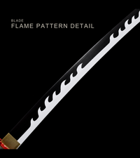 Unsharpened White-Flame Anime Collector Katana — Black & Red Ito, Flame Tsuba — gallery image 6