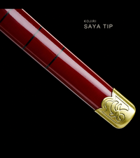 Unsharpened Red-Flame Anime Collector Katana — Red Ito, Gold Cross Tsuba — gallery image 7