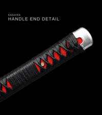 Unsharpened White-Flame Anime Collector Katana — Black & Red Ito, Flame Tsuba — gallery image 8