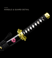 Unsharpened Orange-Finish Anime Collector Katana — Pink-Blossom Saya, Plum Tsuba — gallery image 8