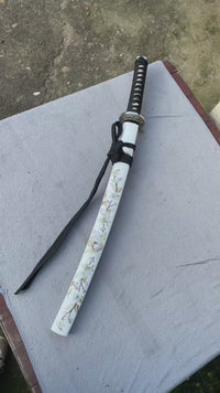 Unsharpened Lantern-Motif Collector Wakizashi — 5160 Steel, Copper-Alloy Fittings — workshop video thumbnail