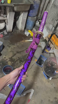 Unsharpened Purple Flame Katana for Display – Mirror Polish — workshop video thumbnail